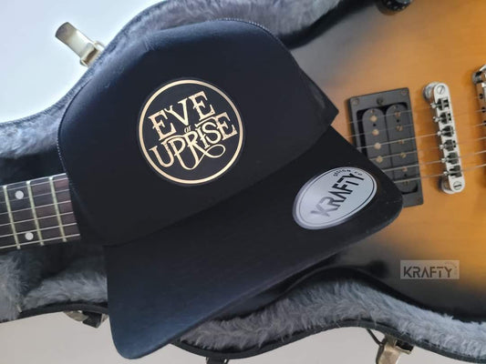 Custom brushed metallic patch hats