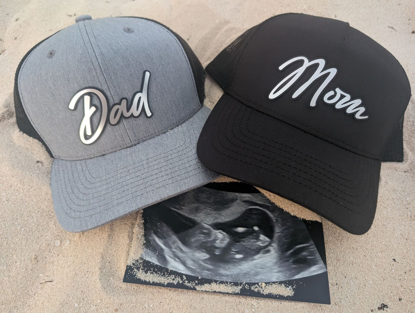 Custom brushed metallic patch hats