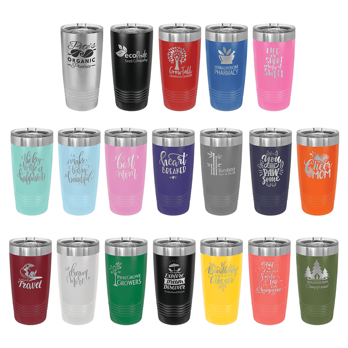 Custom Engraved 20oz Polar Camel Tumbler – Stainless Steel Travel Mug with Slider Lid