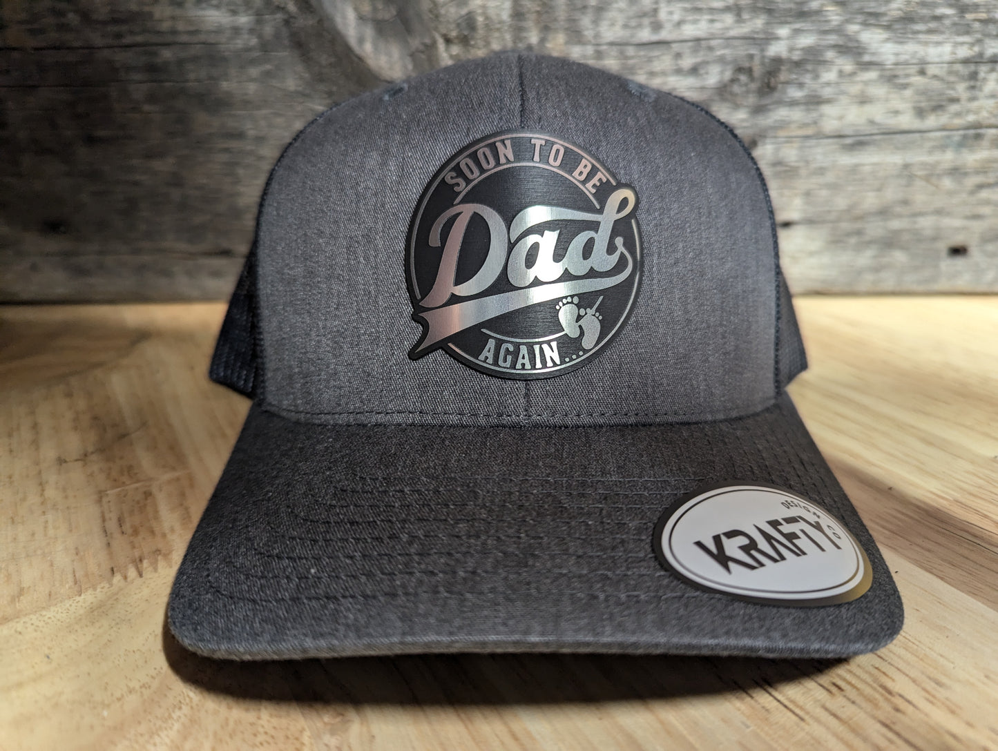 Custom brushed metallic patch hats