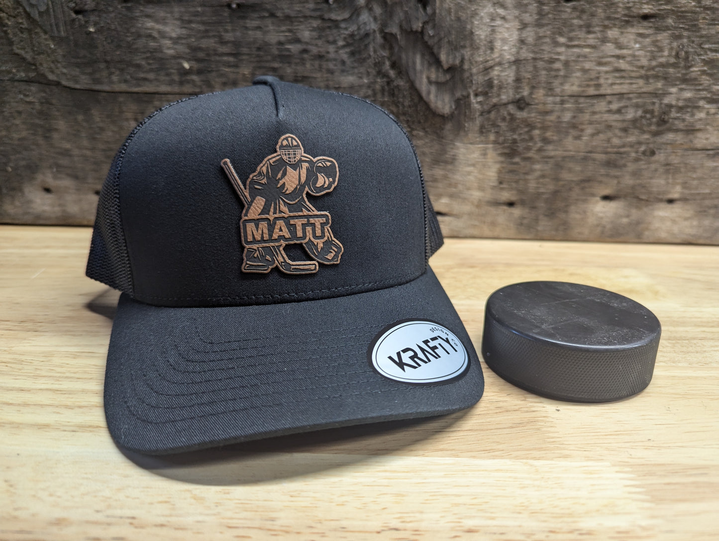 Custom Hockey Goalie Name patch trucker hat