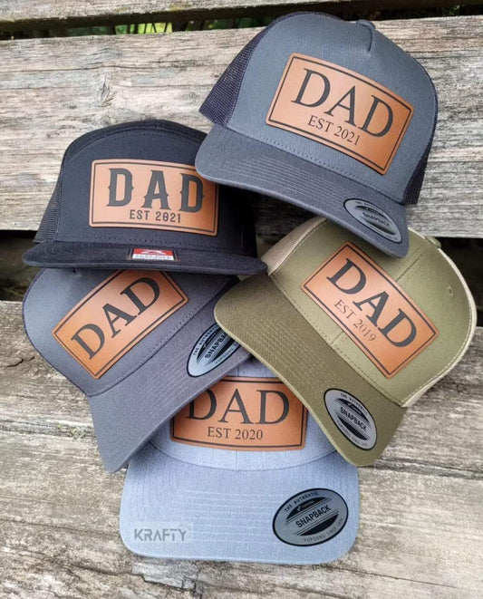 DAD leather patch trucker hats