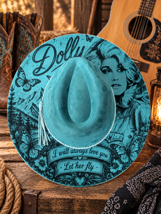 Dolly Tribute Vegan Suede Rancher in Teal