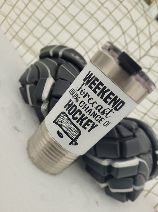 Forecast HOCKEY - engraved 20oz tumbler w/ silicone sleeve