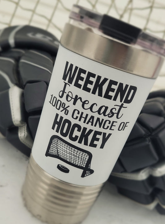 Forecast HOCKEY - engraved 20oz tumbler w/ silicone sleeve