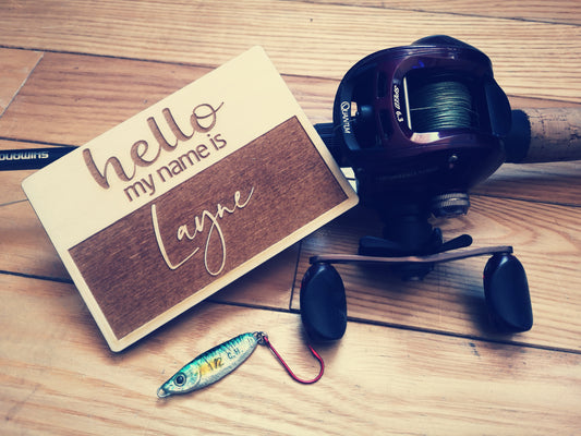 Hello my name is card, newborn photo prop