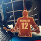 Hockey player ornament, custom name and jersey number, player or goalie
