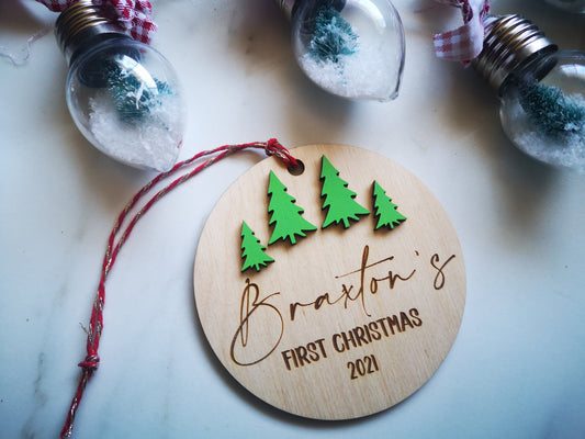 Custom first christmas ornament