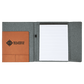 9 1/2" x 12" Rawhide Laserable Leatherette / Gray Canvas Portfolio with Notepad - Engraving Included