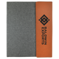 9 1/2" x 12" Rawhide Laserable Leatherette / Gray Canvas Portfolio with Notepad - Engraving Included