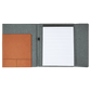 9 1/2" x 12" Rawhide Laserable Leatherette / Gray Canvas Portfolio with Notepad - Engraving Included
