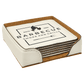 4" x 4" Square Laserable Leatherette 6-Coaster Set - Engraving Included