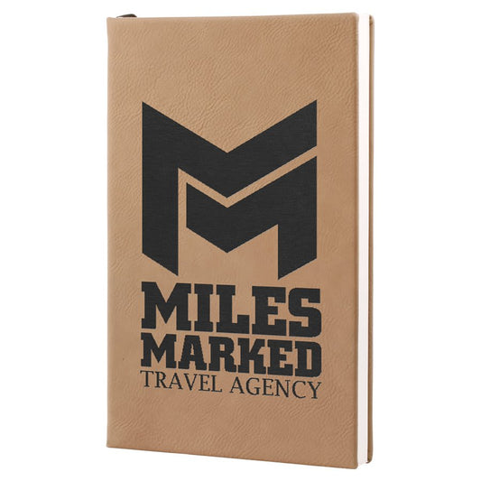 5 1/4" x 8 1/4" Laserable Leatherette Journal with Lined Notepad - Engraving Included