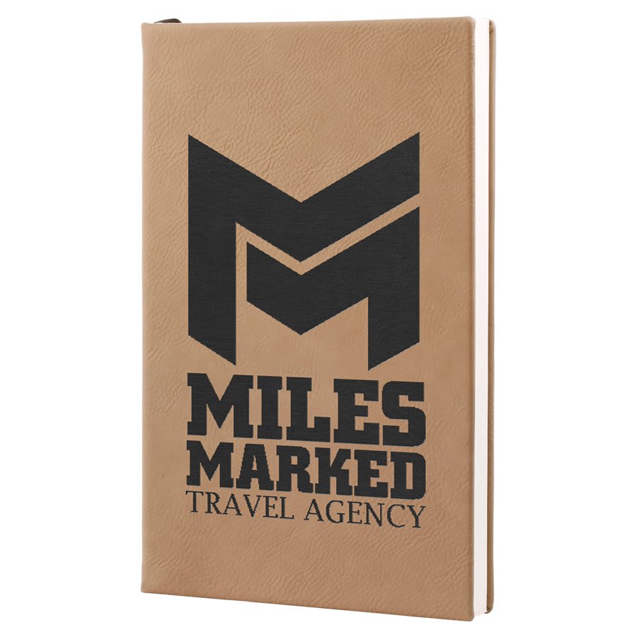 5 1/4" x 8 1/4" Laserable Leatherette Journal with Lined Notepad - Engraving Included