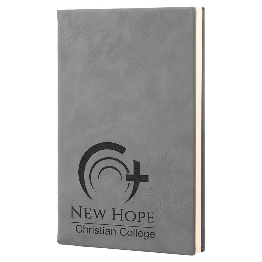 5 1/4" x 8 1/4" Laserable Leatherette Journal with Lined Notepad - Engraving Included