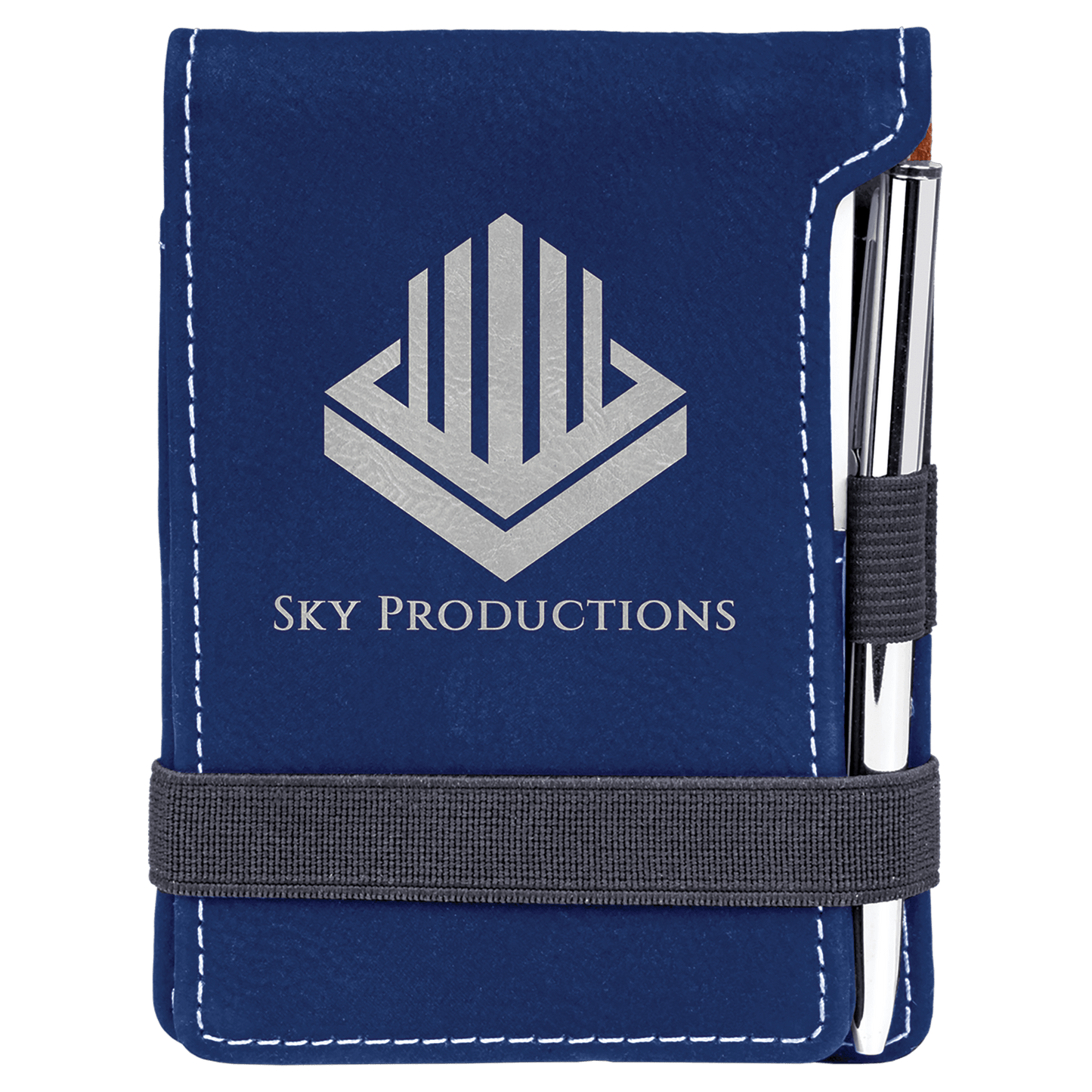 3 1/4" x 4 3/4" Laserable Leatherette Mini Notepad with Pen - Engraving Included