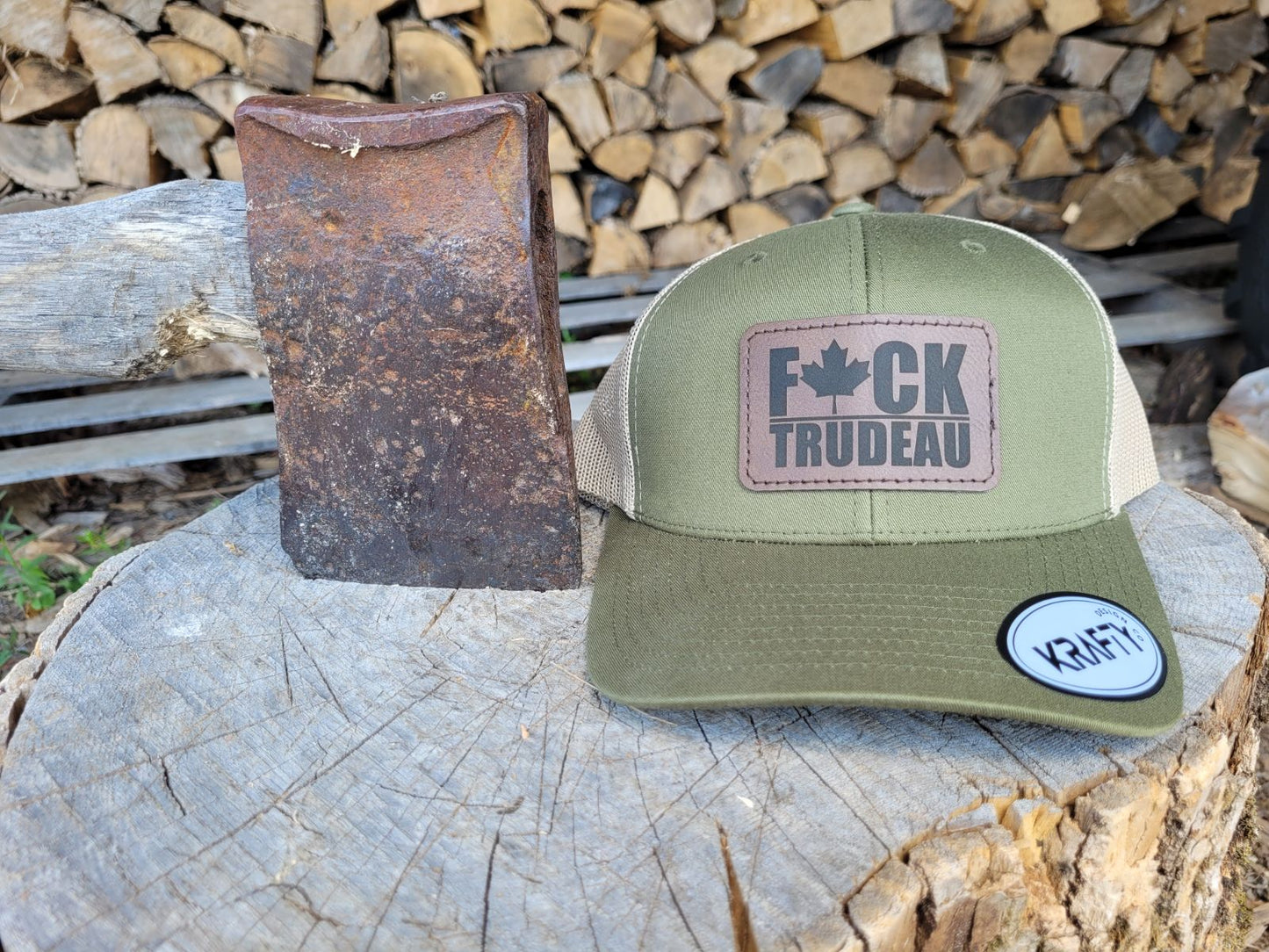 F🍁CK TRUDEAU patch trucker hat