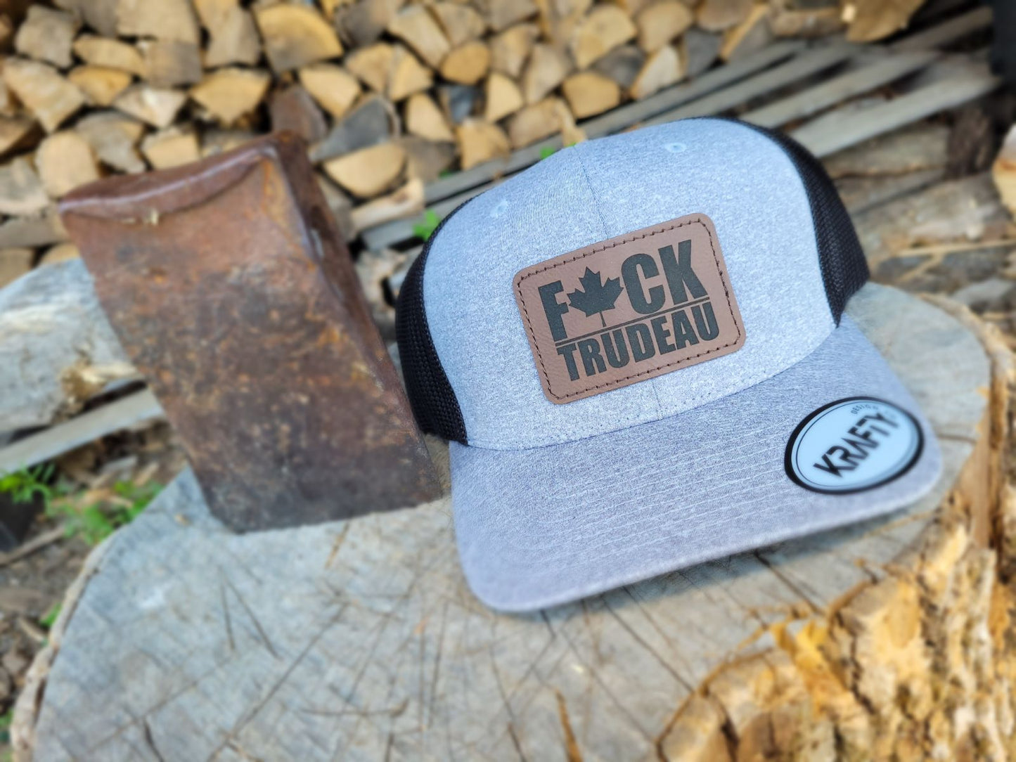 F🍁CK TRUDEAU patch trucker hat