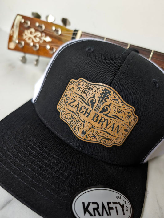 Zach Bryan western buckle patch trucker hat