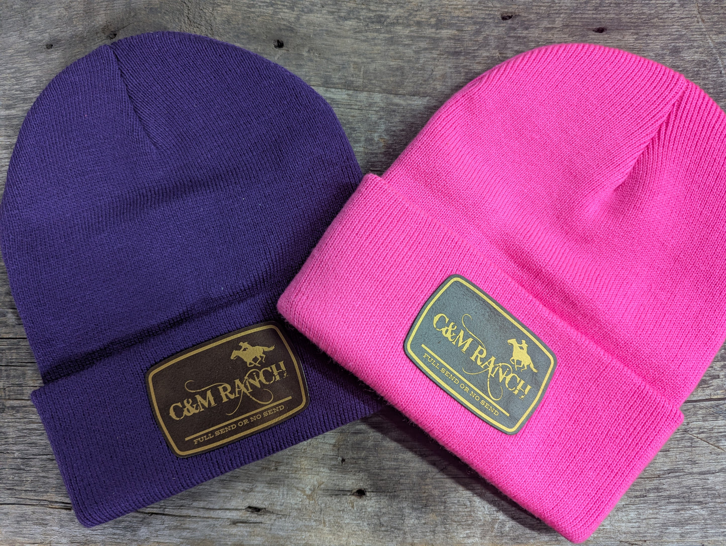 Custom Leatherette Patch Toques / Beanies, Sportsman SP12