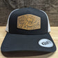 Highland Cow Leather Patch Trucker Hat – Western Style Snapback Hat