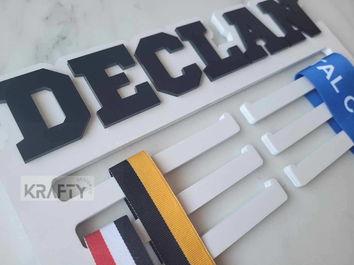 layered acrylic hockey medal holder