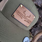 Eat Sleep Hunt premium walnut and leather patch trucker hat