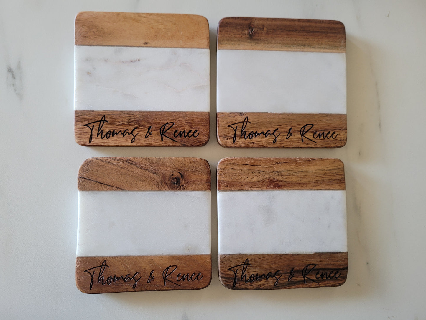 Marble/wood coasters