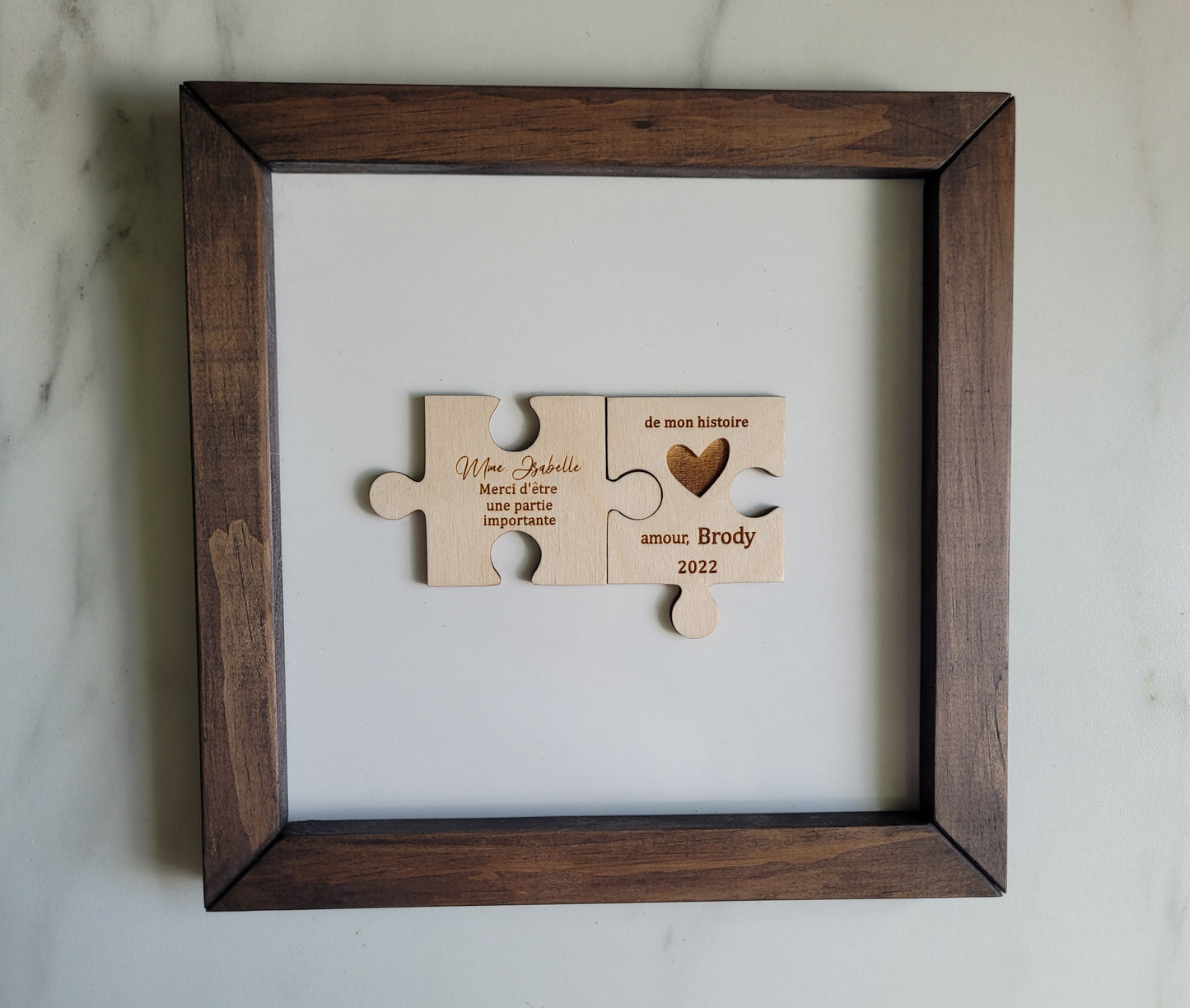 Puzzle piece framed sign