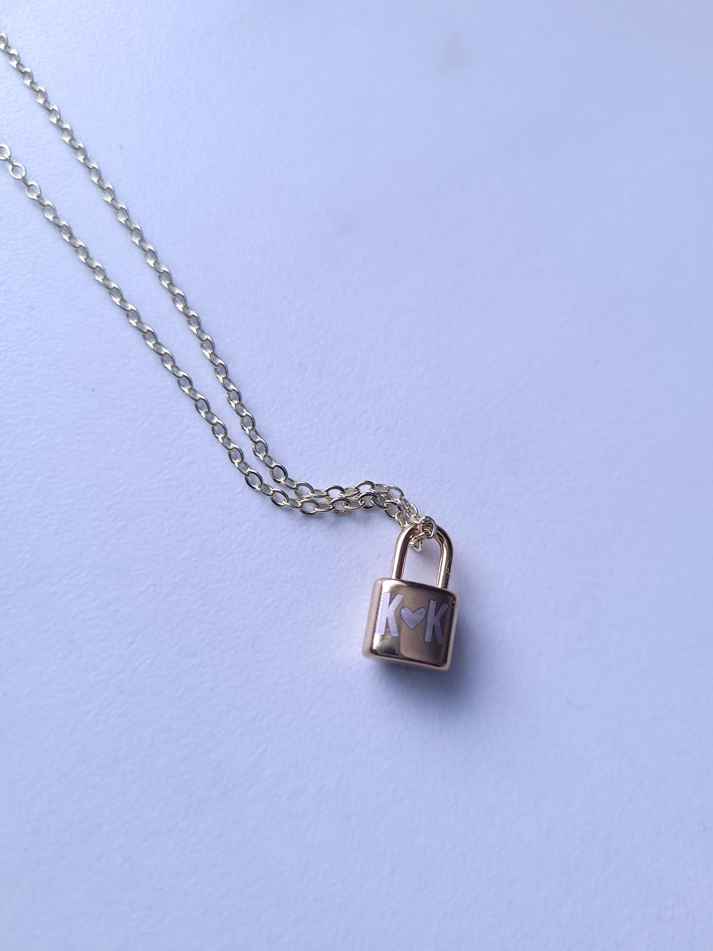 Lock engraved necklace