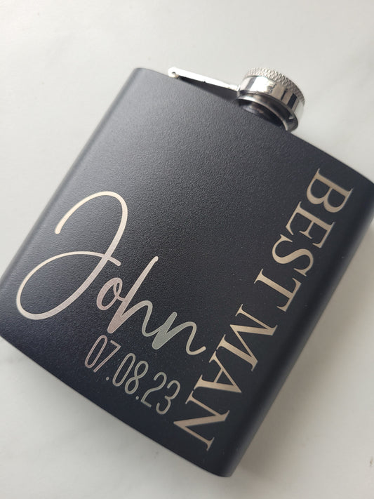 Engraved flask