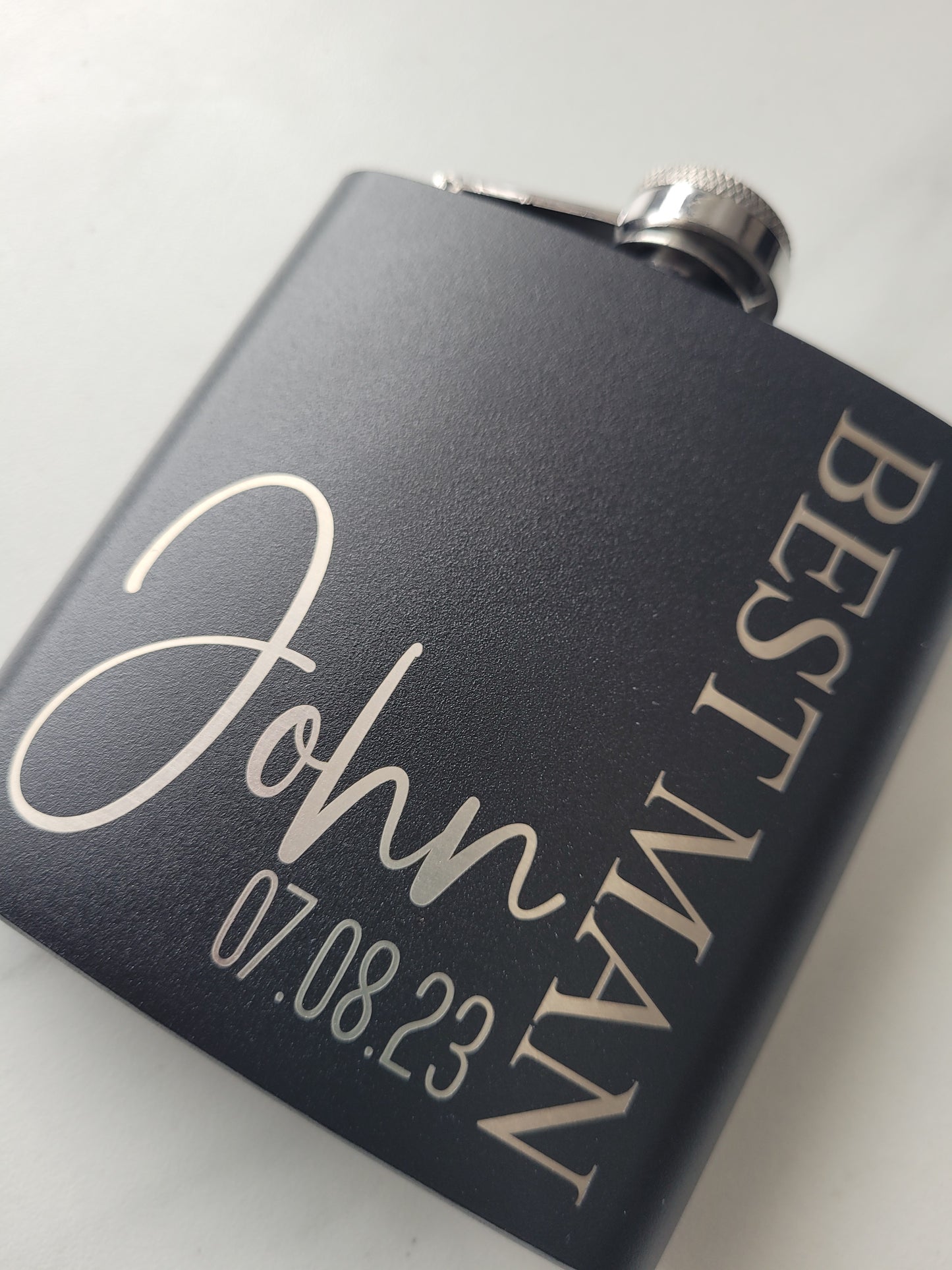 Engraved flask