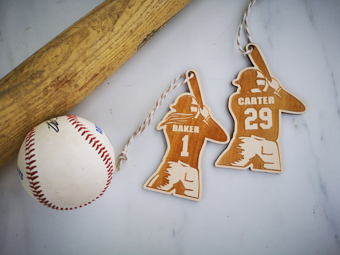 Personalized baseball ornaments