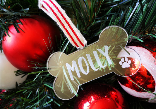 Acrylic personalized bone ornament